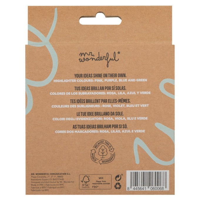 Conjunto de 4 sublinhadores Highlight yourself - Mr. Wonderful