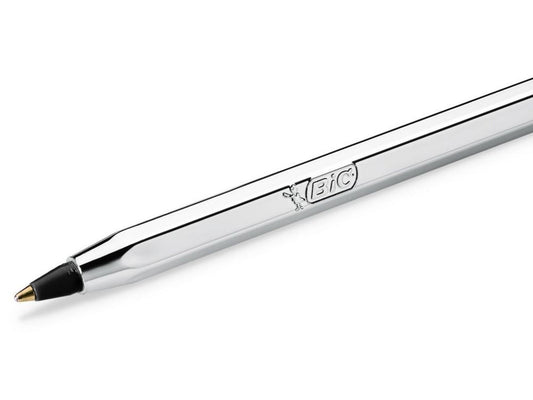 Caneta Bic Cristal Shine - Prateado (preto)