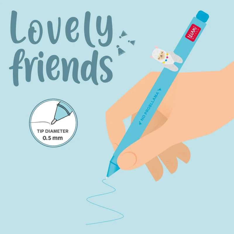 Caneta Gel Lovely Friends Legami - Lama