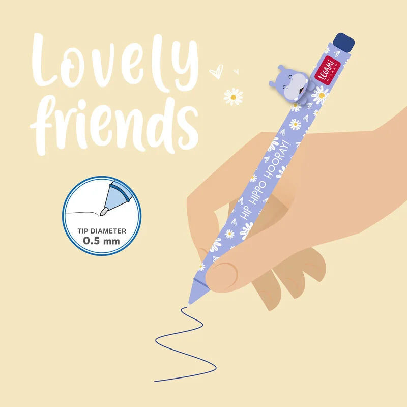 Caneta Gel Lovely Friends Legami - Hipópotamo