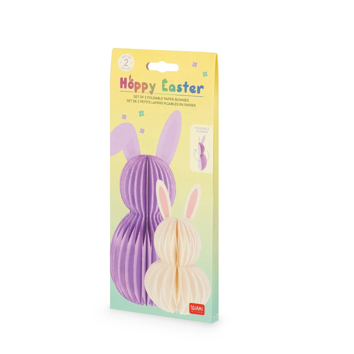 Conjunto de 2 Coelhinhos de Papel Dobráveis – Hoppy Easter