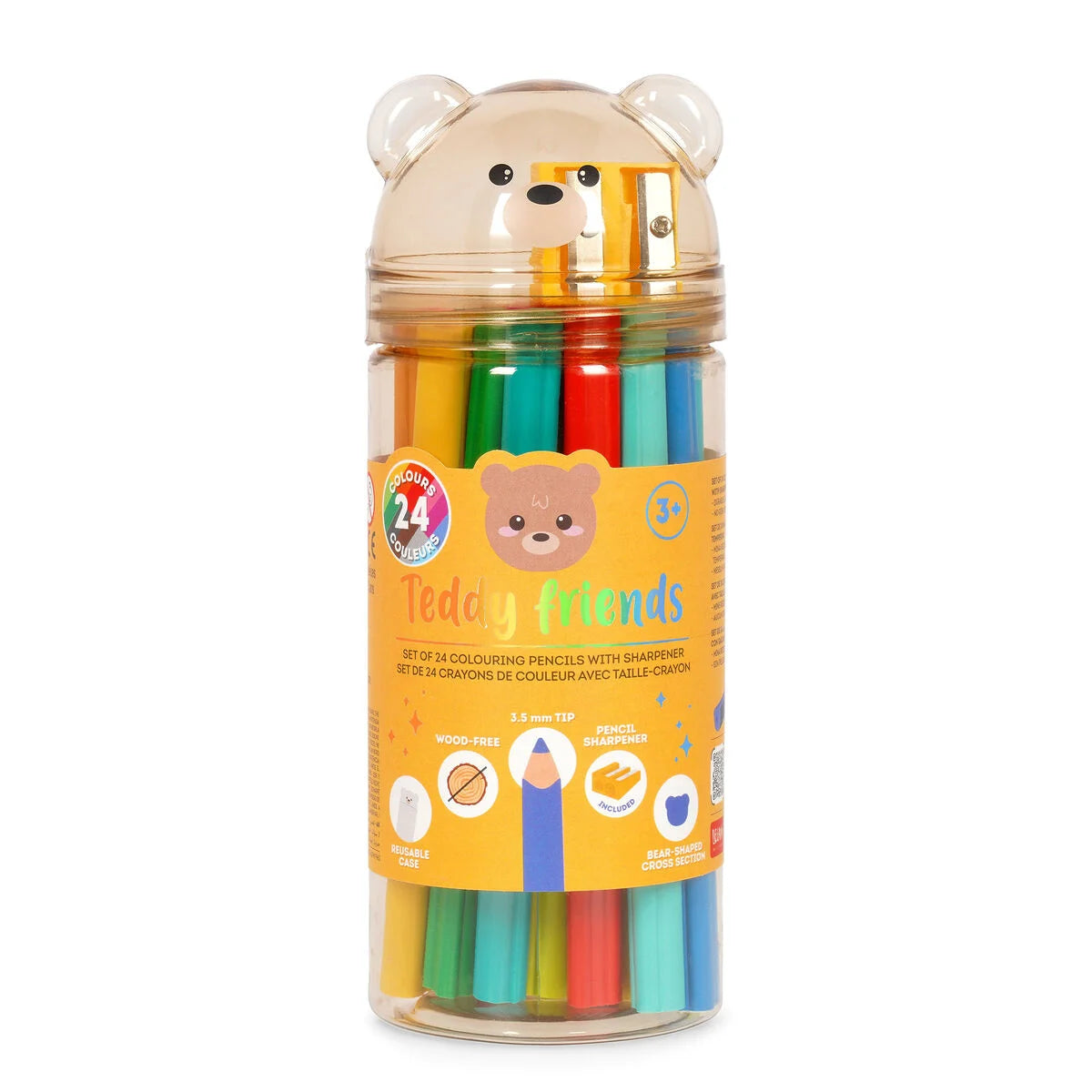 Set de 24 Lápis de Cor com Afia – Teddy Friends