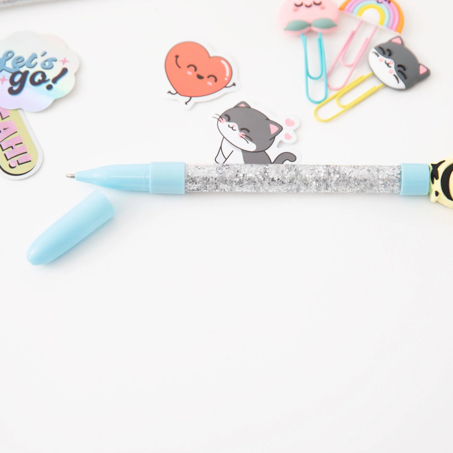 Conjunto "Be Inspired" — Estojo + Caneta + Clipes + Autocolantes