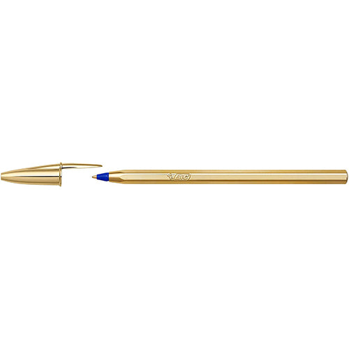 Caneta Bic Cristal Shine - Dourada (azul)