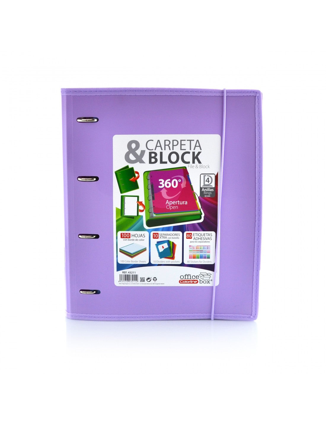 Capa de Argolas & Bloco A4+ Colorline