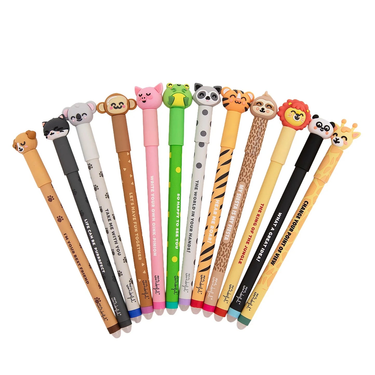 Set de 12 Canetas Apagáveis Mr. Wonderful - Animais