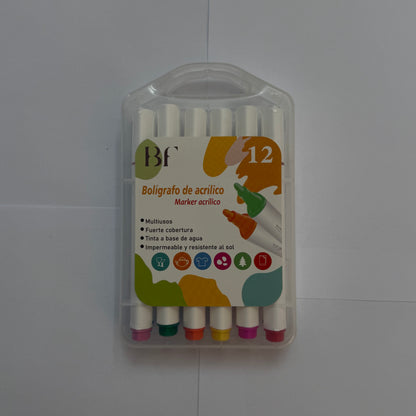 🎨 Marcadores Acrílicos BF – Cores Vivas e Secagem Rápida
