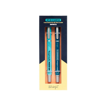 Conjunto de 2 Canetas – Frases motivacionais | Mr. Wonderful