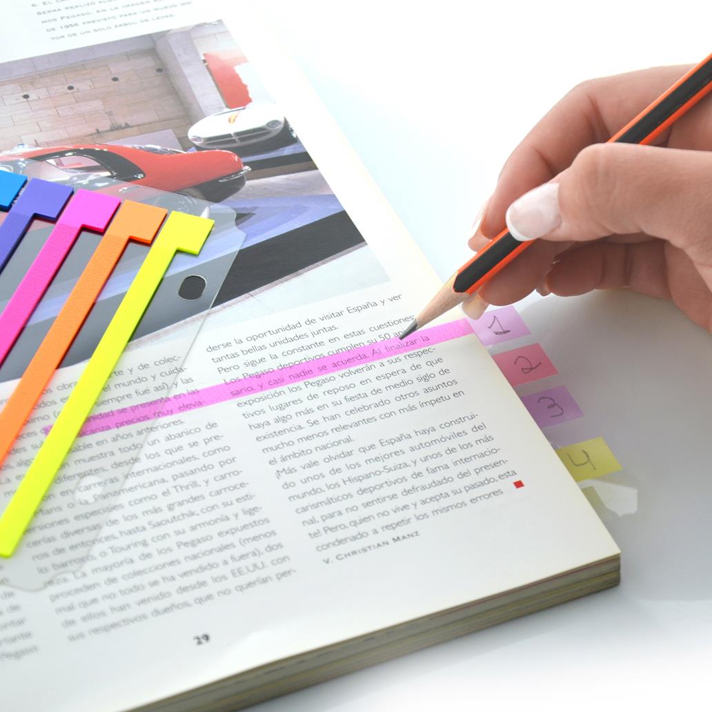 Índices Adesivos Longos Fluorescentes