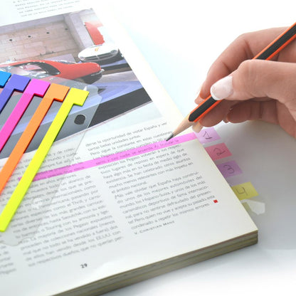 Índices Adesivos Longos Fluorescentes