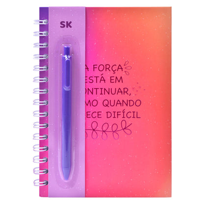 Caderno A5 com caneta