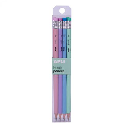 Conjunto de 8 Lápis de Grafite com Borracha – Coleção Nordik