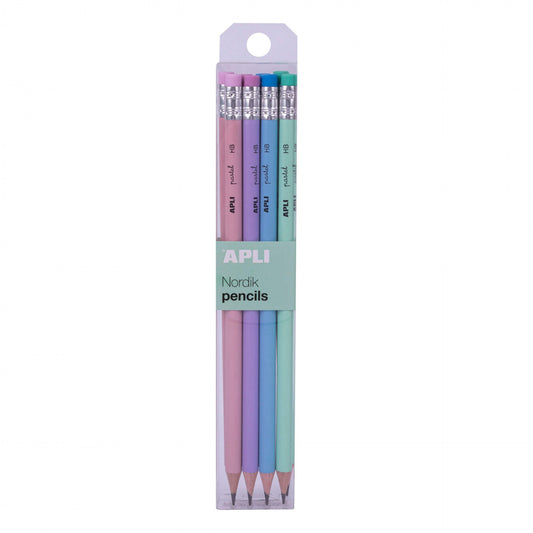 Conjunto de 8 Lápis de Grafite com Borracha – Coleção Nordik