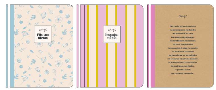 Conjunto de 3 cadernos A5 para alcançar todos os teus sonhos - Define os teus objetivos
