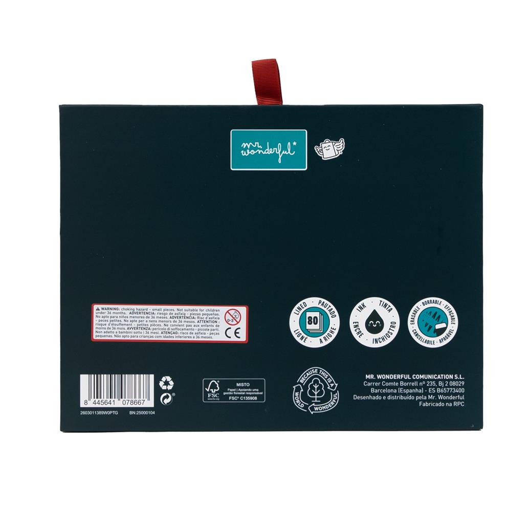 Conjunto Caderno A6 + Porta-cartões + Esferográfica apagável Bo-bo Urso - Talent-oso