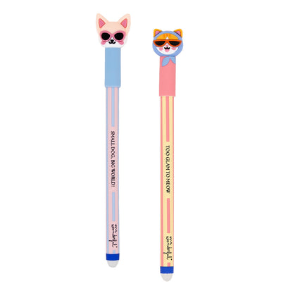 Set de 2 Esferográficas apagáveis Bo-Bo - Gato e Chihuahua