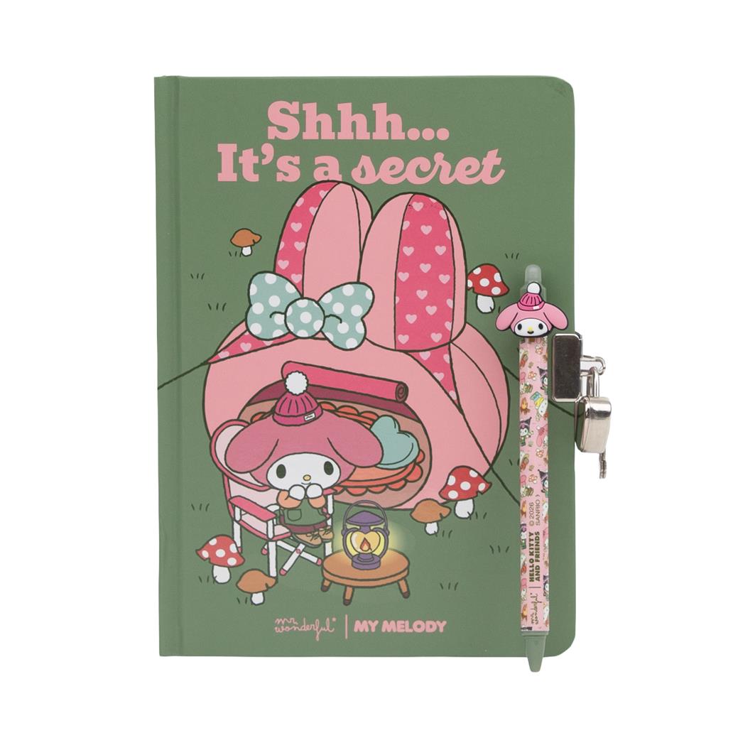 Diário secreto + caneta apagável My Melody x Mr Wonderful