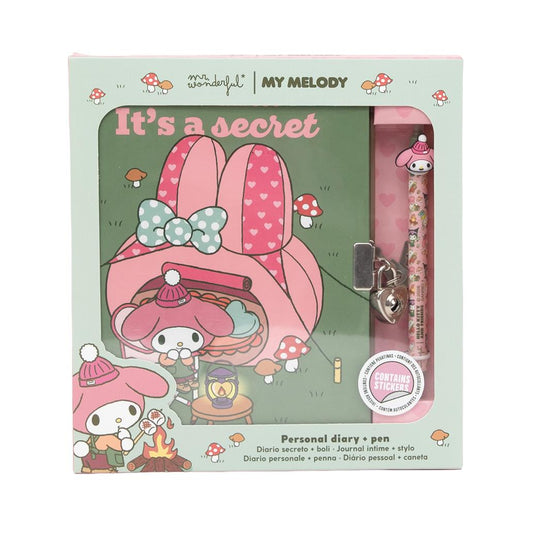 Diário secreto + caneta apagável My Melody x Mr Wonderful