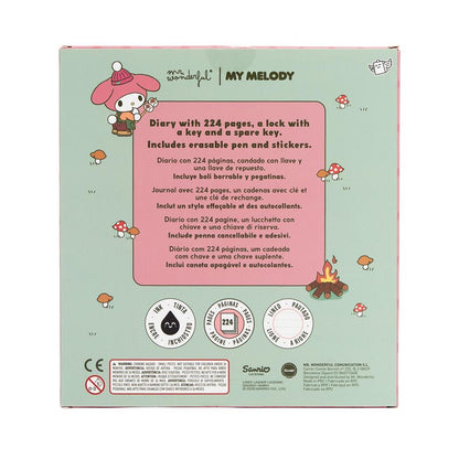 Diário secreto + caneta apagável My Melody x Mr Wonderful