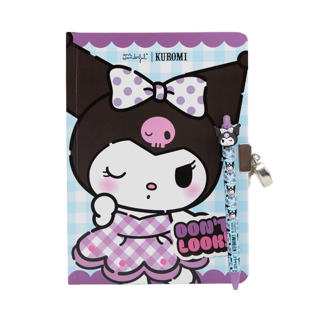 Diário secreto + caneta apagável Kuromi x Mr Wonderful