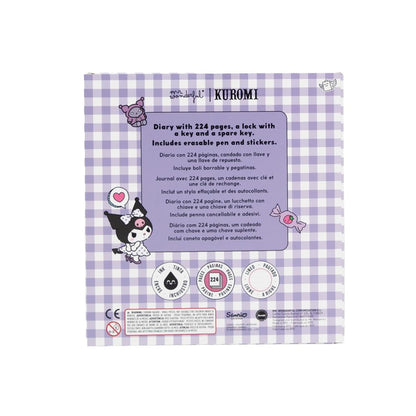Diário secreto + caneta apagável Kuromi x Mr Wonderful