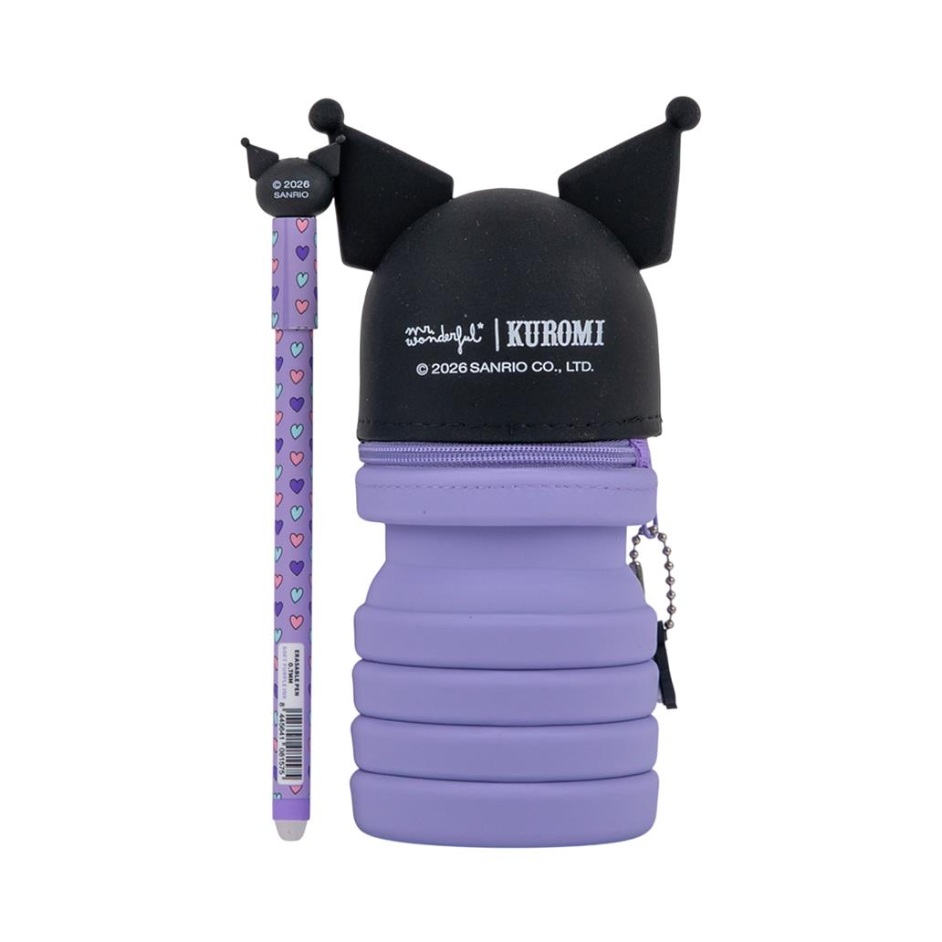 Estojo de silicone extensível + caneta apagável Bo-Bo - Kuromi