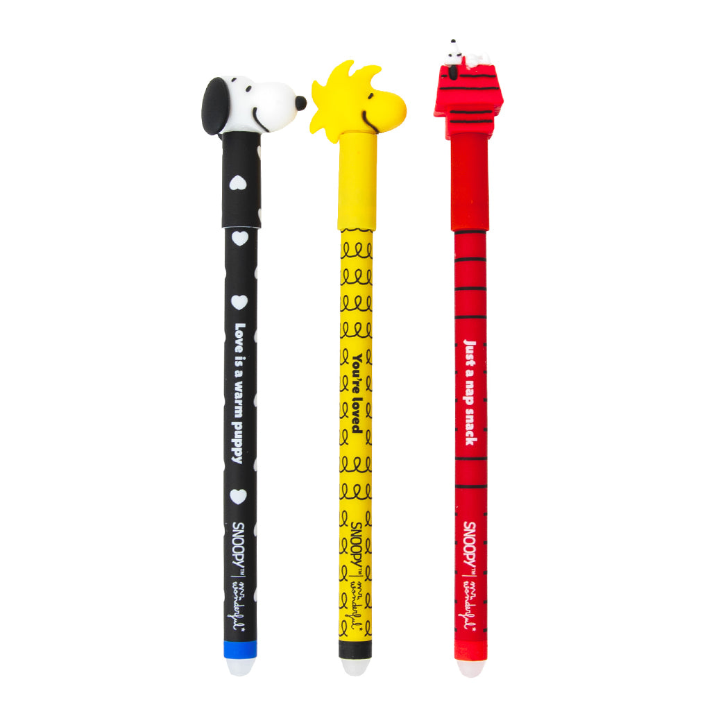 Set de 3 Canetas Apagáveis Mr. Wonderful - Snoopy