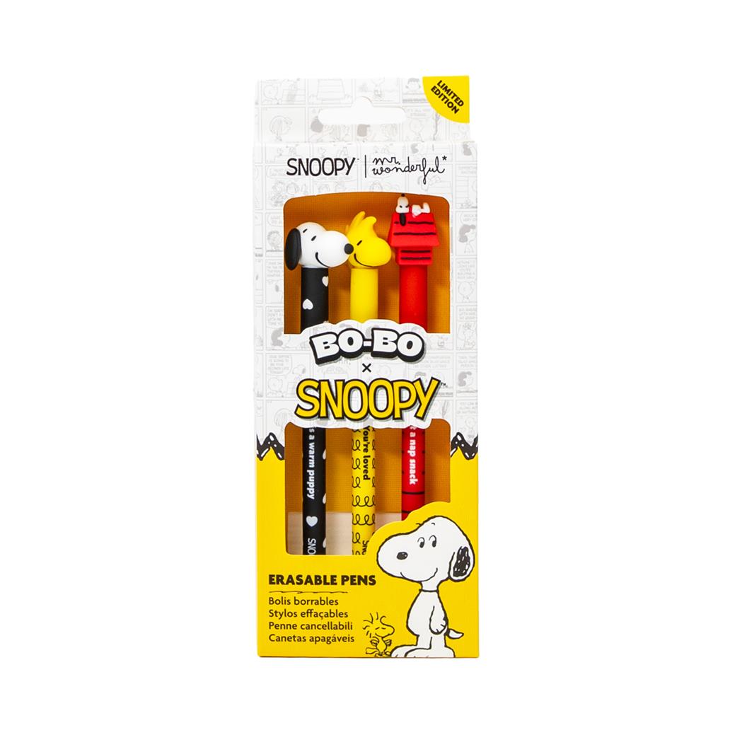 Set de 3 Canetas Apagáveis Mr. Wonderful - Snoopy