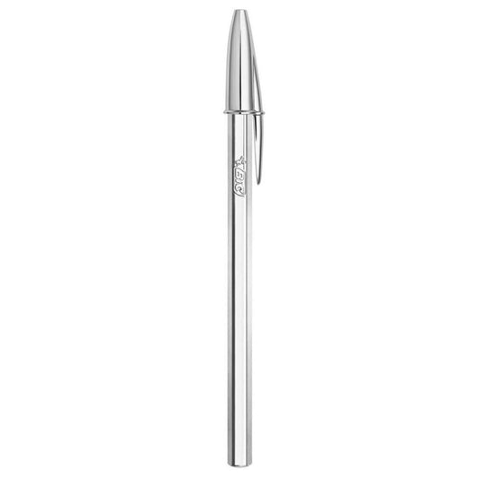 Caneta Bic Cristal Shine - Prateado (preto)