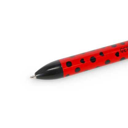 Caneta Click & Clack Legami com Tinta de Duas Cores - Joaninha