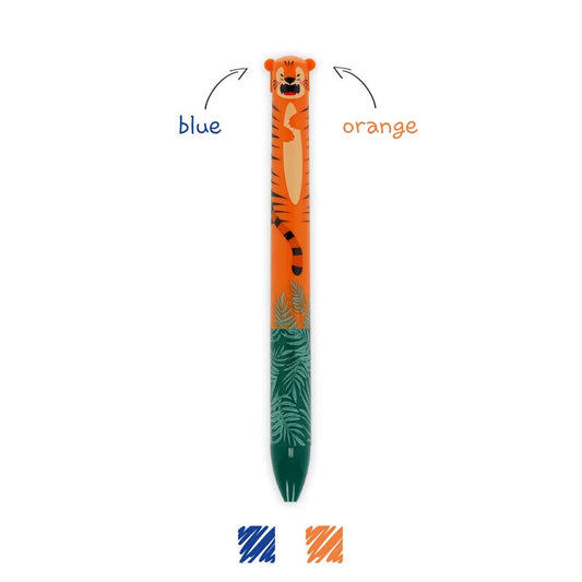 Caneta Click & Clack Legami com Tinta de Duas Cores - Tigre
