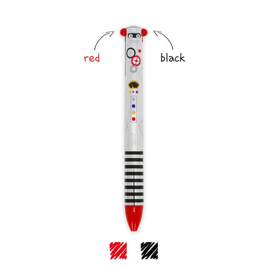 Caneta Click & Clack Legami com Tinta de Duas Cores - Robot