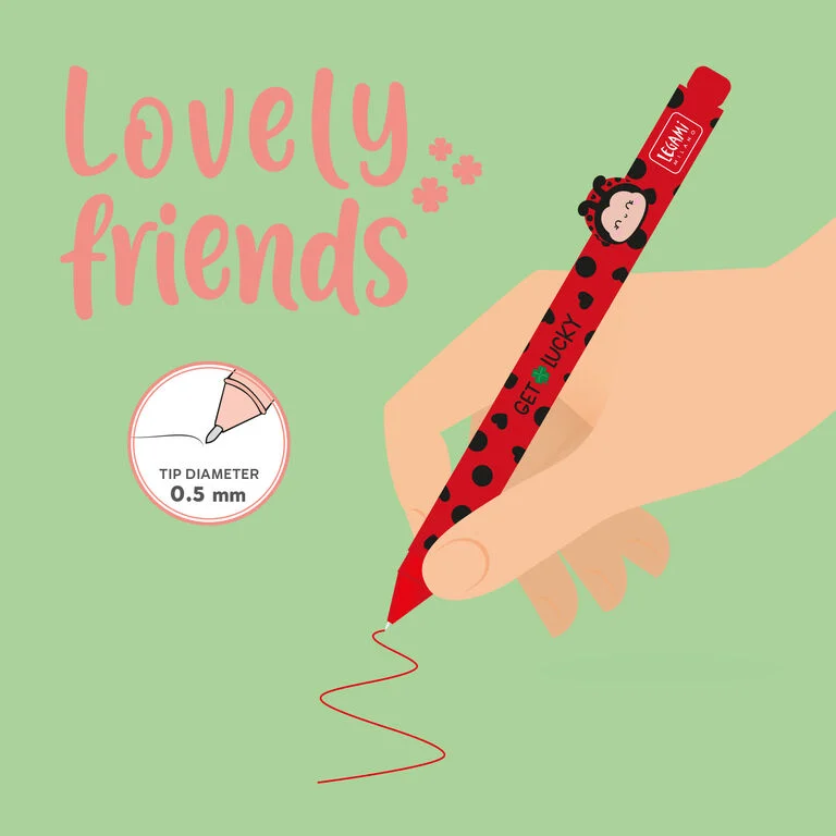 Caneta Gel  Lovely Friends Legami - Joaninha