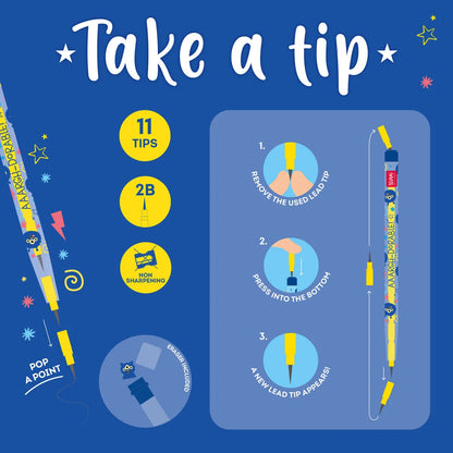 Lápis Empilhável com Borracha Take a Tip – Monster