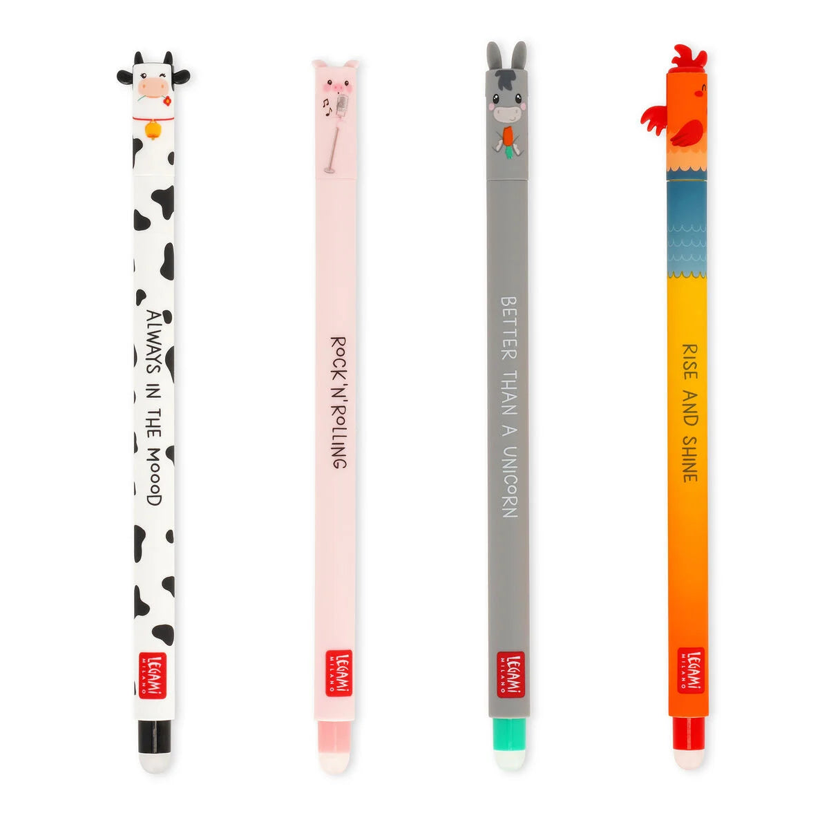 Pack Caneta Gel Apagável Legami - Edição Animais da Quinta