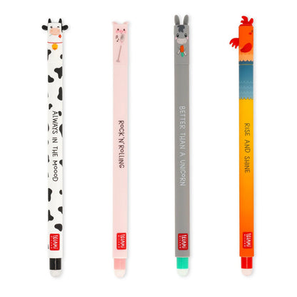 Pack Caneta Gel Apagável Legami - Edição Animais da Quinta