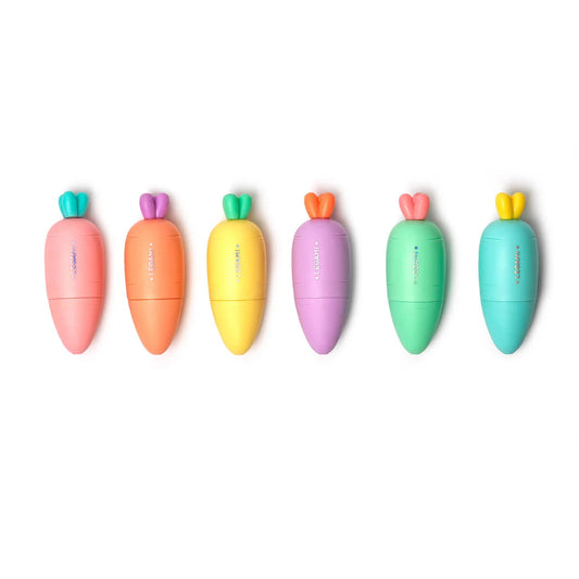 Conjunto de 6 mini sublinhadores cenoura