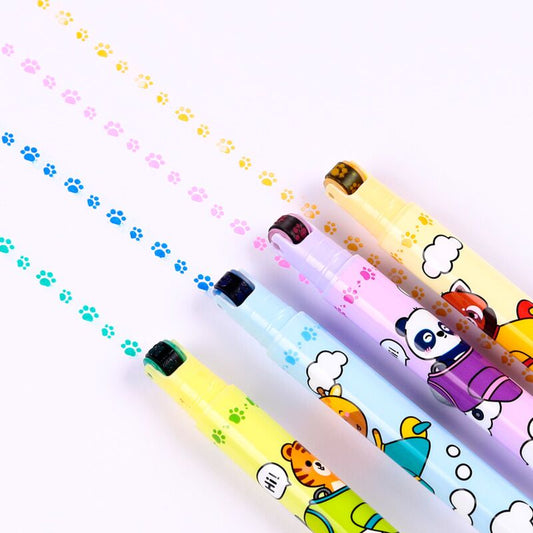 Caneta 2 em 1 Sublinhador + Carimbo – Adoramals Selvagem