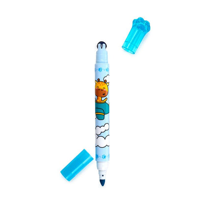Caneta 2 em 1 Sublinhador + Carimbo – Adoramals Selvagem