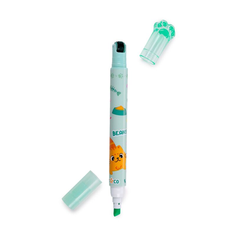 Caneta 2 em 1 Sublinhador + Carimbo – Beans & Gatos