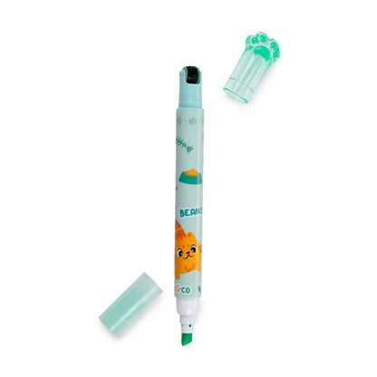 Caneta 2 em 1 Sublinhador + Carimbo – Beans & Gatos