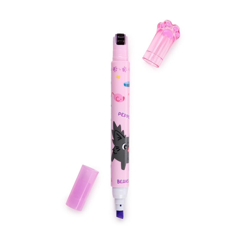 Caneta 2 em 1 Sublinhador + Carimbo – Beans & Gatos