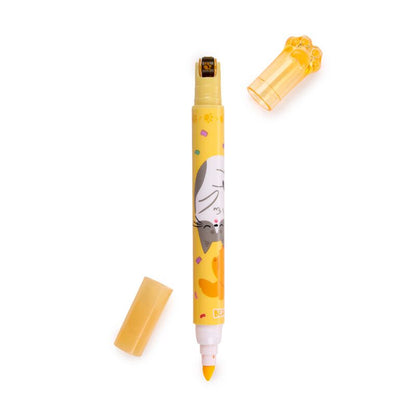 Caneta 2 em 1 Sublinhador + Carimbo – Beans & Gatos