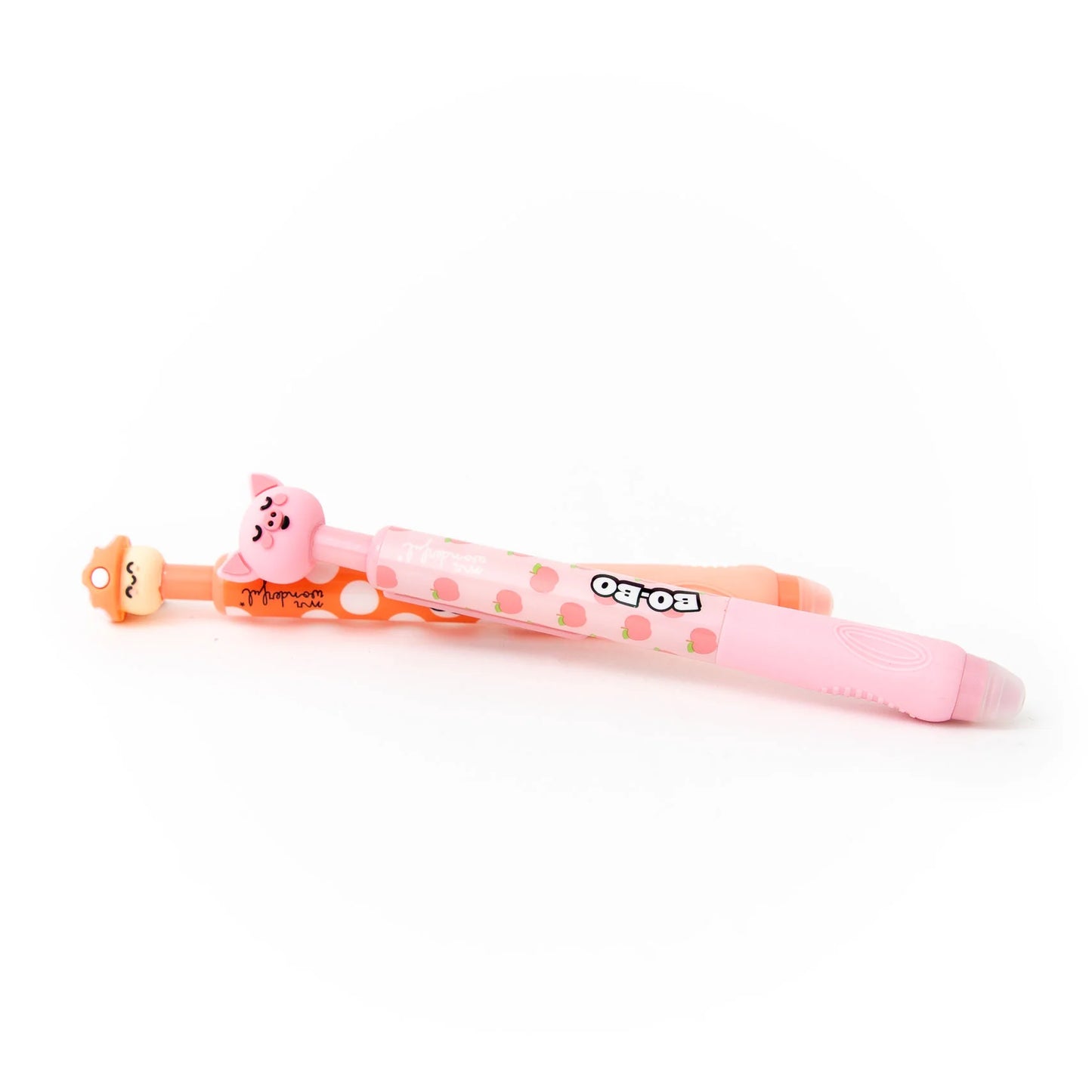 Set de 2 canetas apagáveis Bo-Bo Click! - Cogumelo e Porquinho