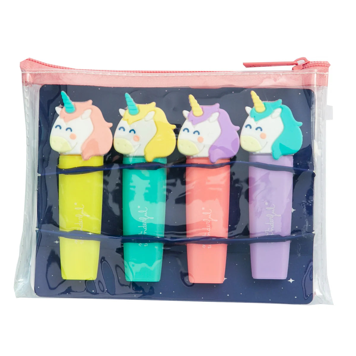 Conjunto de 4 sublinhadores Pastel com Unicórnios – Mr. Wonderful