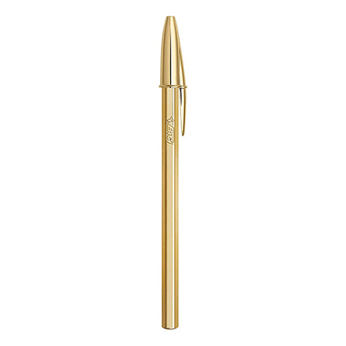 Caneta Bic Cristal Shine - Dourada (azul)