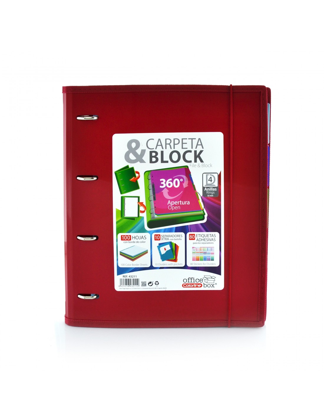 Capa de Argolas & Bloco A4+ Colorline