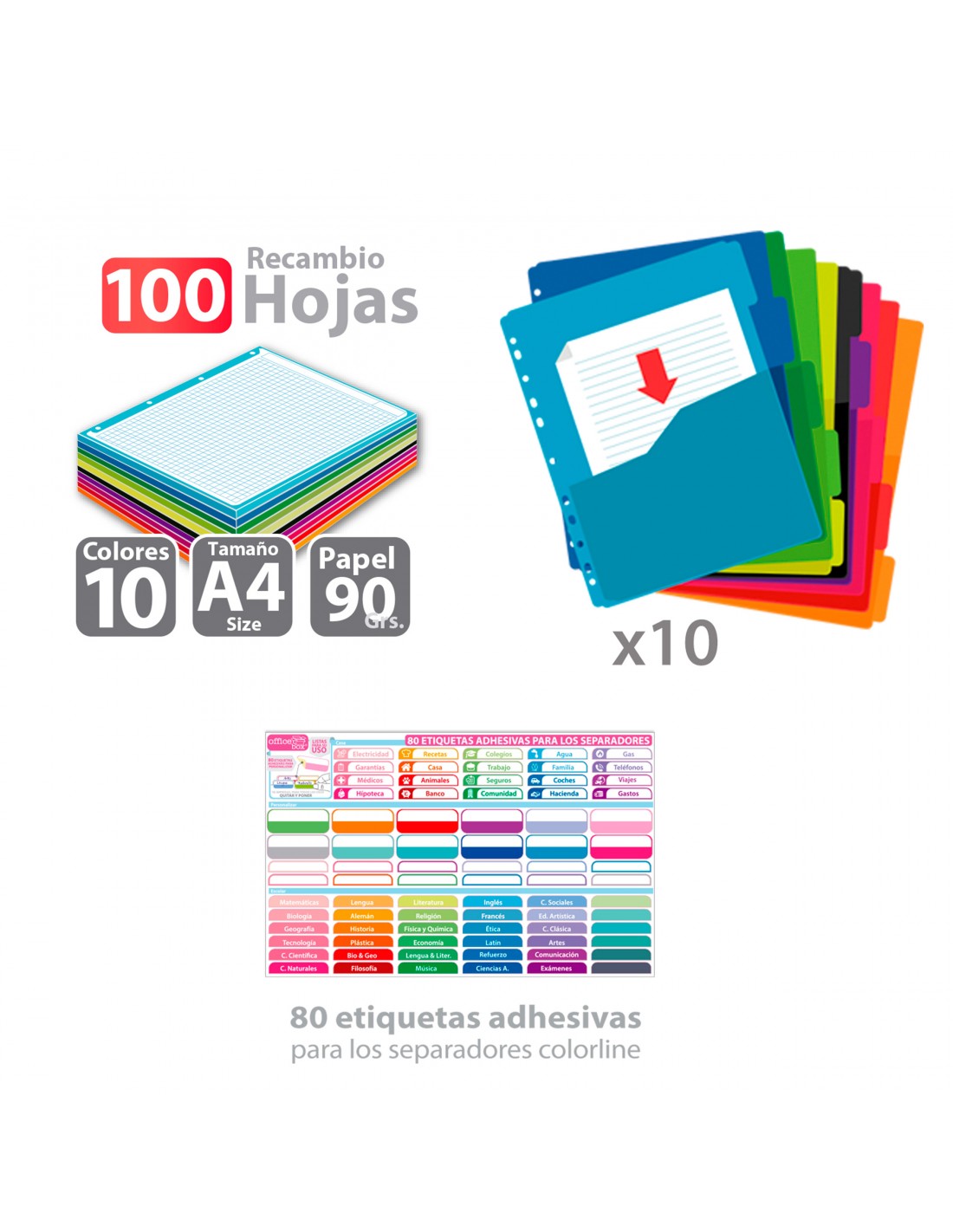 Capa de Argolas & Bloco A4+ Colorline