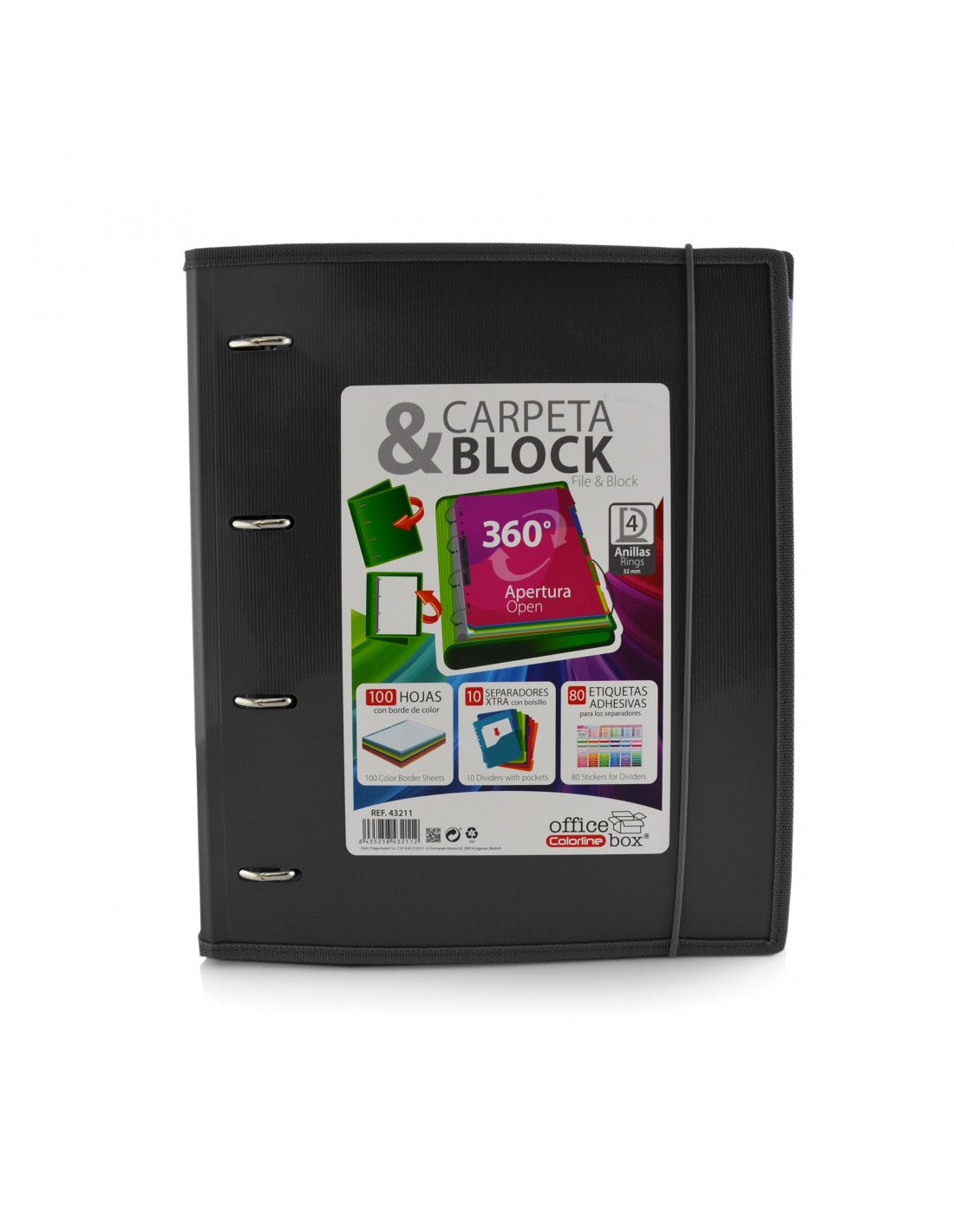 Capa de Argolas & Bloco A4+ Colorline