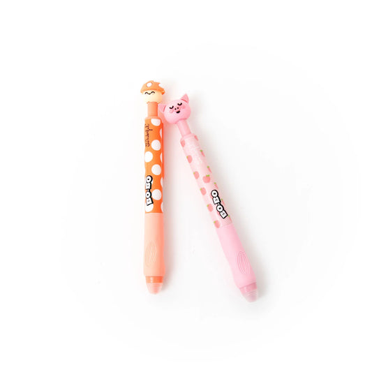 Set de 2 canetas apagáveis Bo-Bo Click! - Cogumelo e Porquinho